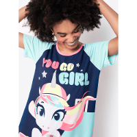 Camisola Manga Curta Feminino Viscolycra Unicórnio Skate - 2