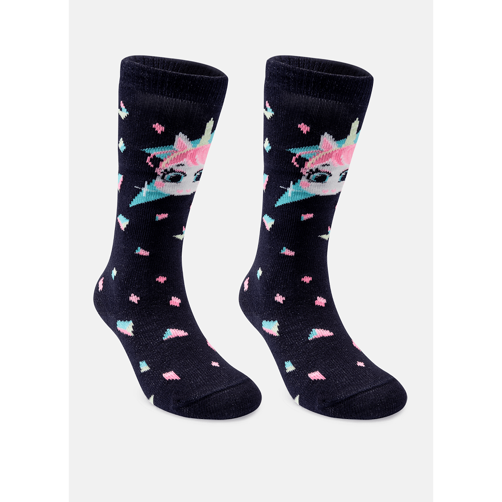 Meia Soquete Bebê Menina 3/4 Unicórnio - 1