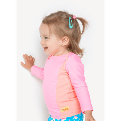 Camiseta Praia Manga Longa Bebê Menina