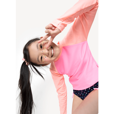 Camiseta Praia Manga Longa com Proteção Solar Menina
