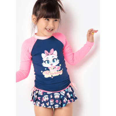 Camiseta Praia com Proteção Solar Menina Gata Power