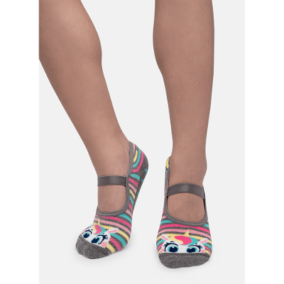 Meia Sapatilha com Sola Emborrachada Menina Unicórnio