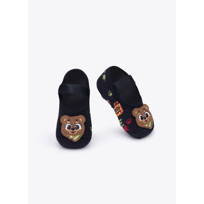 Meia Sapatilha com Antiderrapante Bebê Menino Urso