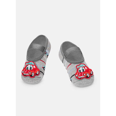 Meia Sapatilha com Antiderrapante Bebê Menino Carros