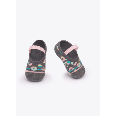 Meia Sapatilha com Antiderrapante Bebê Menina Oncinha