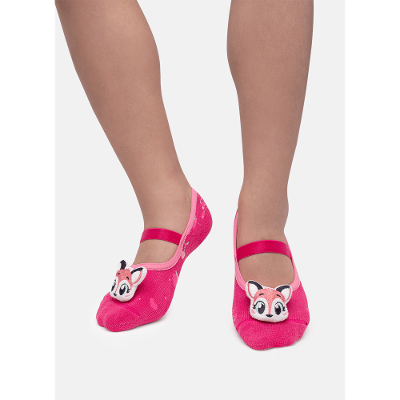 Meia Sapatilha Menina Antiderrapante Rosa Raposa