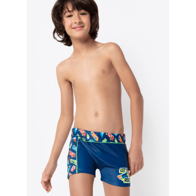 Sunga Boxer Menino Teen Dinossauro Skate