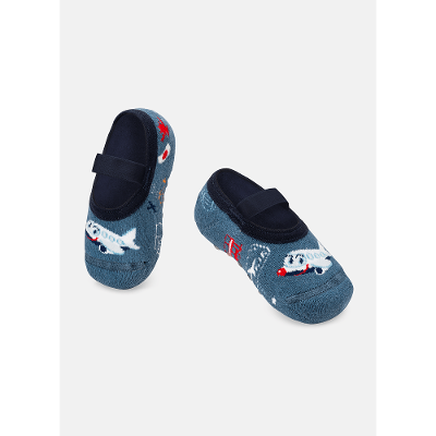 Meia Sapatilha Bebê Menino Antiderrapante Avião