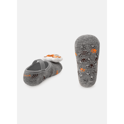 Meia Sapatilha Bebê Menino Antiderrapante Tigre