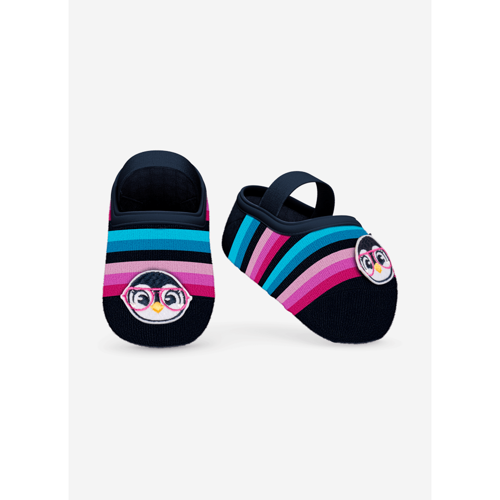 Meia Sapatilha Bebê Menina Pinguim - 1