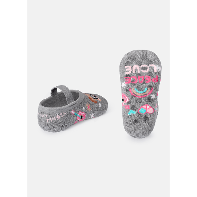 Meia Sapatilha Bebê Menina Antiderrapante Pug