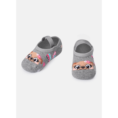 Meia Sapatilha Bebê Menina Antiderrapante Pug
