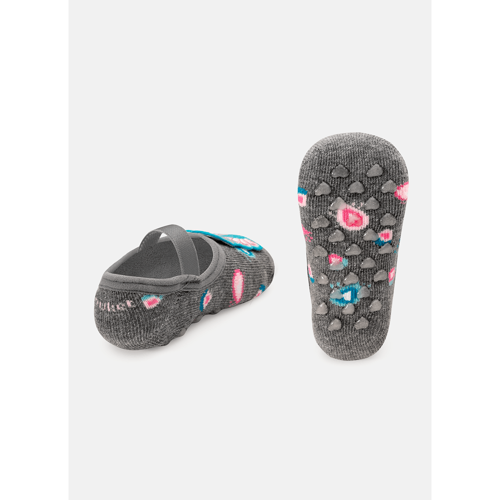 Meia Sapatilha Bebê Menina Antiderrapante Pavão - 2