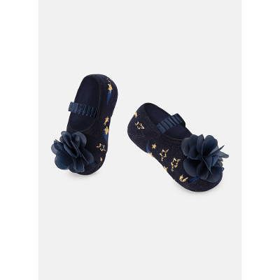 Meia Sapatilha Com Aplique Bebê Menina Antiderrapante Estrela