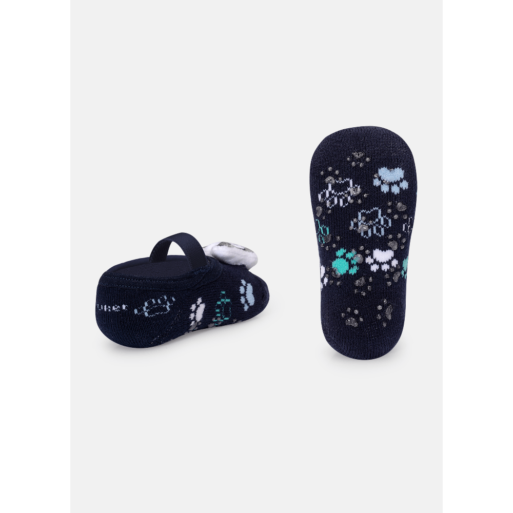 Meia Sapatilha Antiderrapante com Aplique Bebê Menino Família Pets - 2