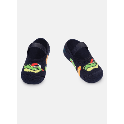 Meia Sapatilha Antiderrapante Bebê Menino Dinossauro Skate