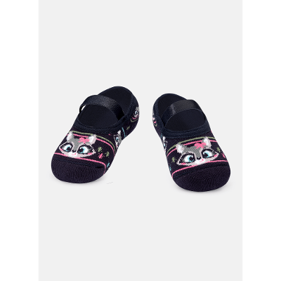 Meia Sapatilha Antiderrapante Bebê Menina Família Guaxinim