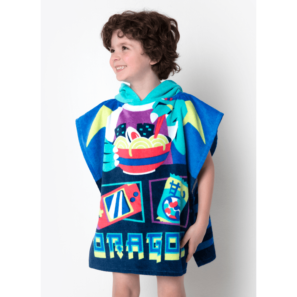 Poncho Toalha com Capuz Menino Dragão Street - 1