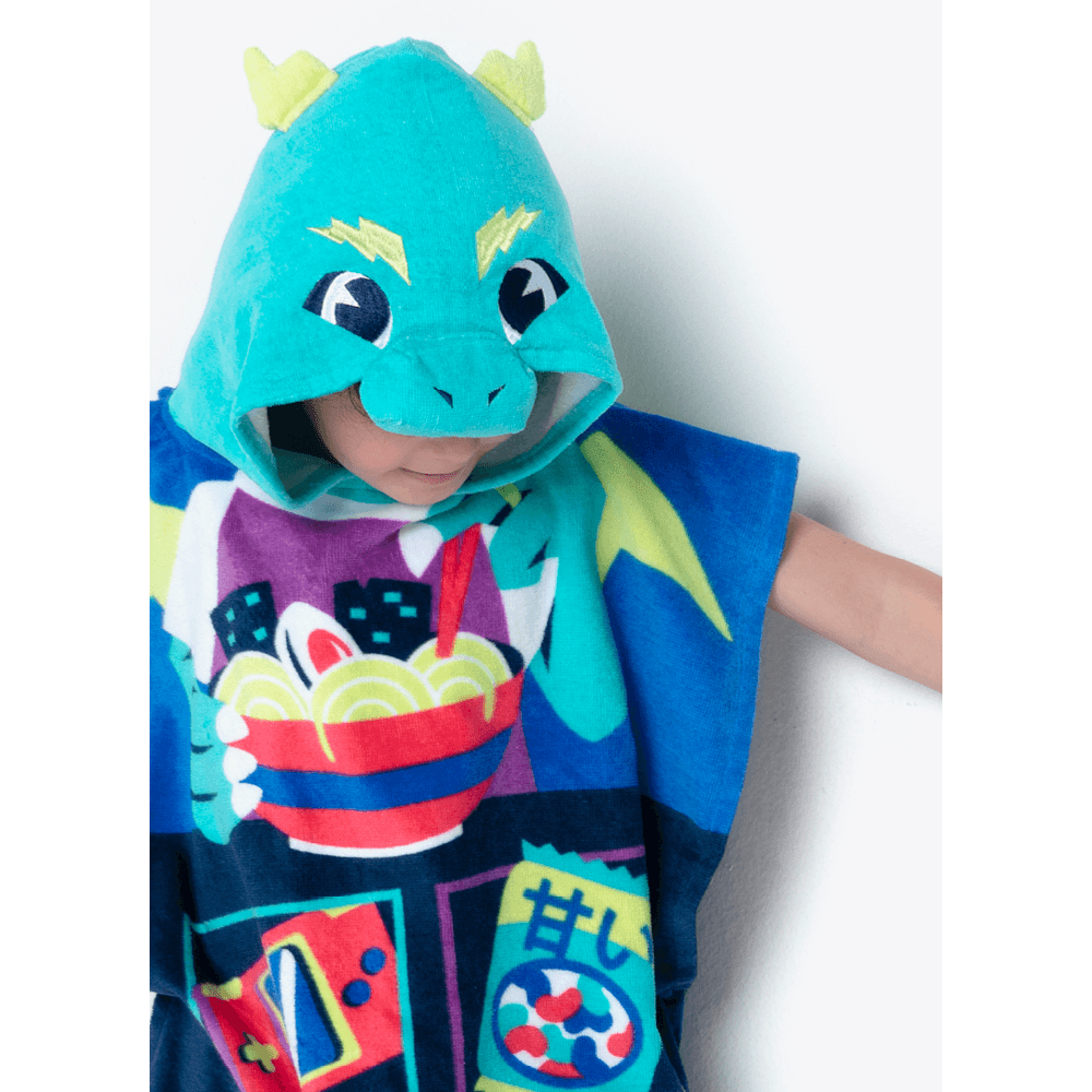 Poncho Toalha com Capuz Menino Dragão Street - 2