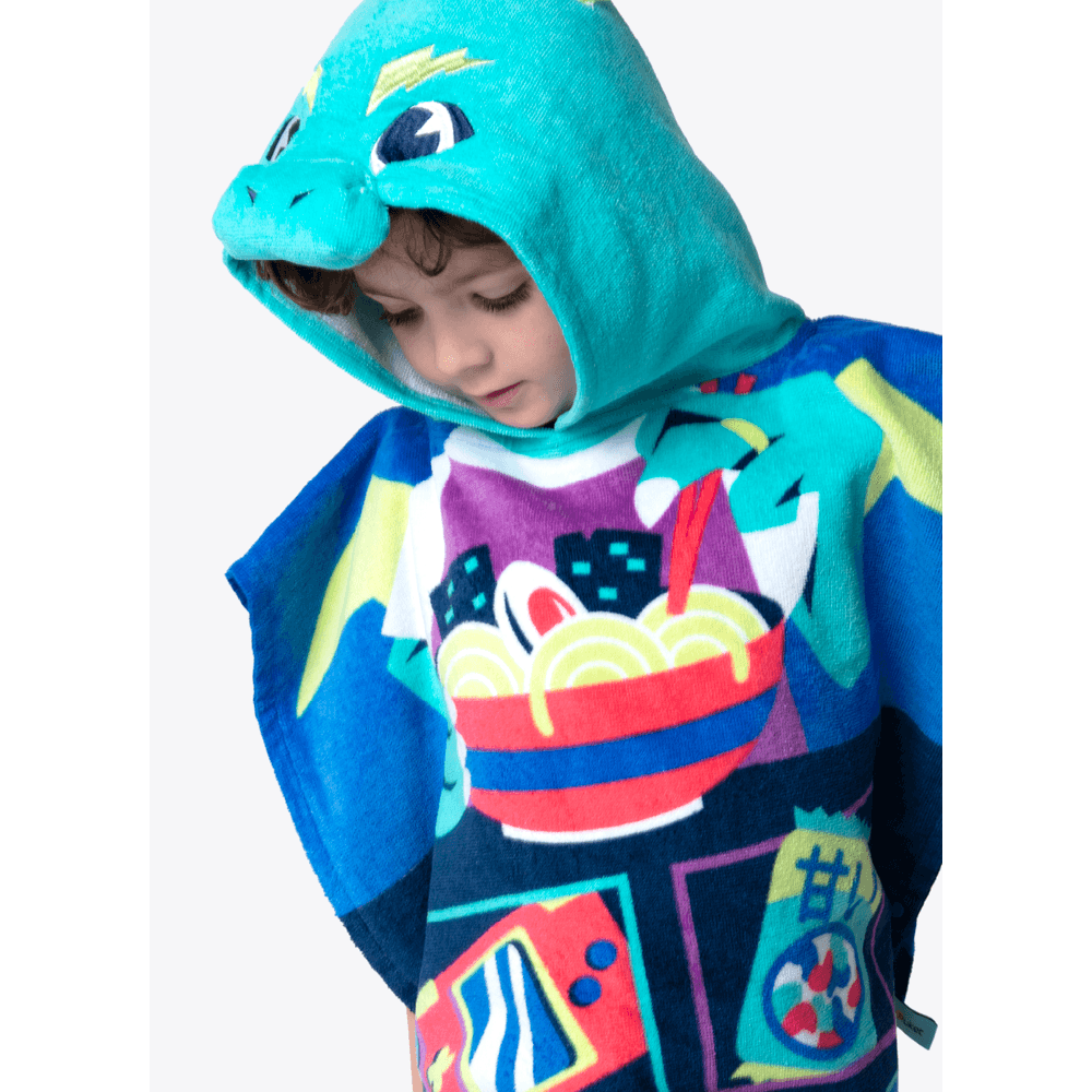 Poncho Toalha com Capuz Menino Dragão Street - 5