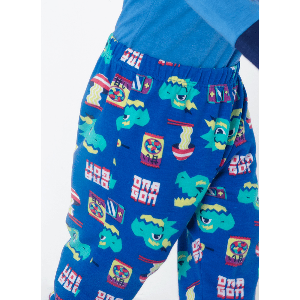 Pijama Manga Longa Bebê Menino Viscolycra Dragão Street - 4