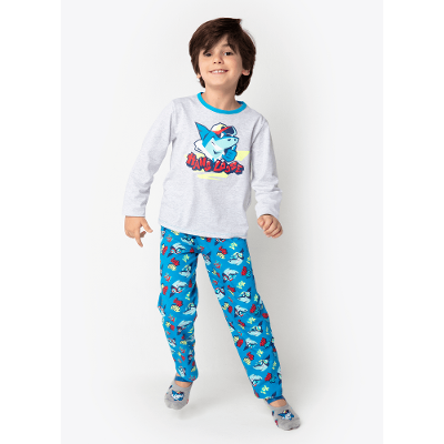 Pijama Manga Longa Viscolycra Menino Tubarão Hip Hop