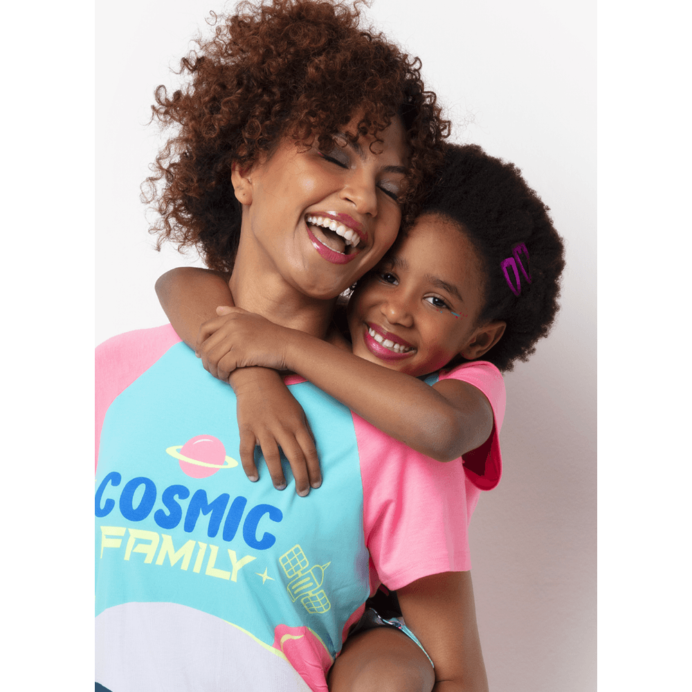 Pijama Manga Curta Viscolycra Menina Família Panda - 3