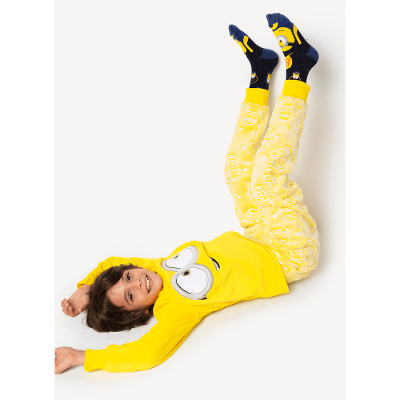 Pijama Manga Longa Menino Teen Soft Minions Brilha no Escuro