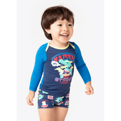 Camiseta Manga Longa com Proteção Solar Bebê Menino Dragão Street