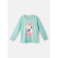 Camiseta Manga Longa Algodão Menina Unicórnio Shine - 1