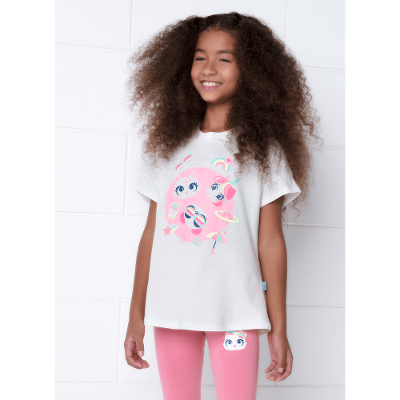 Camiseta Infantil Manga Curta Algodão Multibichos