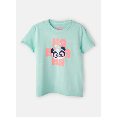 Camiseta Manga Curta Algodão Menina Panda Shake