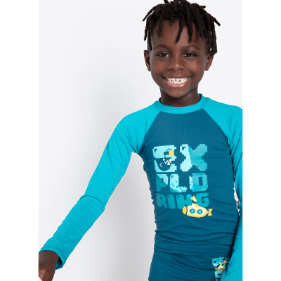 Camiseta Manga Longa com Proteção Solar Menino Submarino