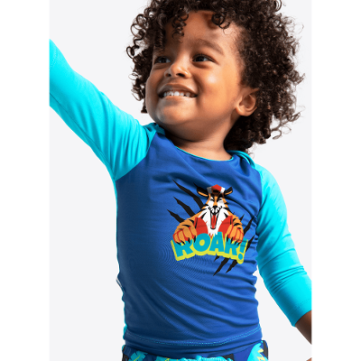 Camiseta Manga Longa com Proteção Solar Bebê Menino Tigre Roar