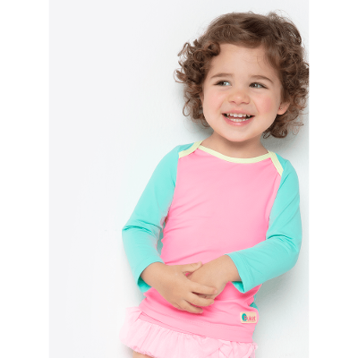 Camiseta com Proteção Solar Bebê Menina Color Block