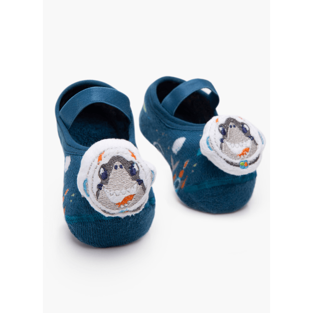 Meia Menino Sapatilha com Antiderrapante e Aplique Tubarão - 2