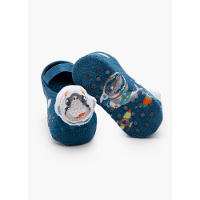 Meia Menino Sapatilha com Antiderrapante e Aplique Tubarão - 1