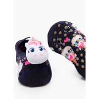 Meia Menina Sapatilha com Antiderrapante e Aplique Unicórnio - 3