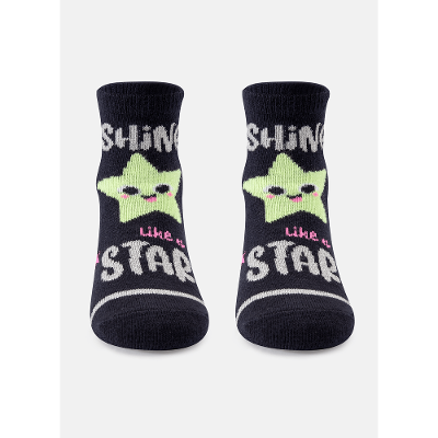 Meia Soquete Bebê Menina Estrela - Brilha no Escuro