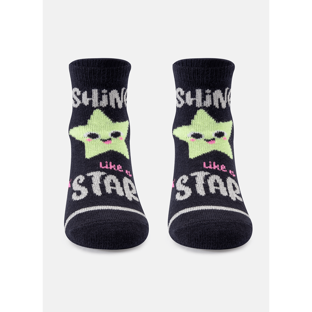 Meia Soquete Bebê Menina Estrela - Brilha no Escuro - 1