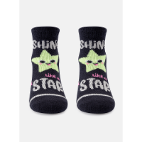 Meia Soquete Bebê Menina Estrela - Brilha no Escuro - 1