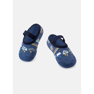 Meia Sapatilha Bebê Menino Antiderrapante Nuvem