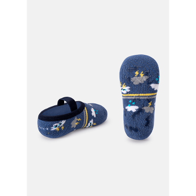 Meia Sapatilha Bebê Menino Antiderrapante Nuvem