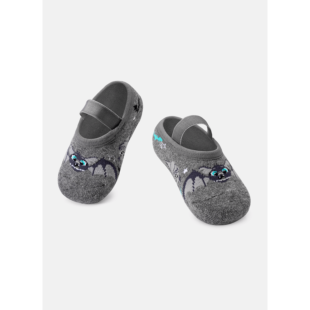 Meia Sapatilha Bebê Menino Antiderrapante Morcego - 1