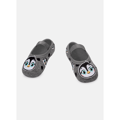 Meia Sapatilha Bebê Menina Antiderrapante Pinguim