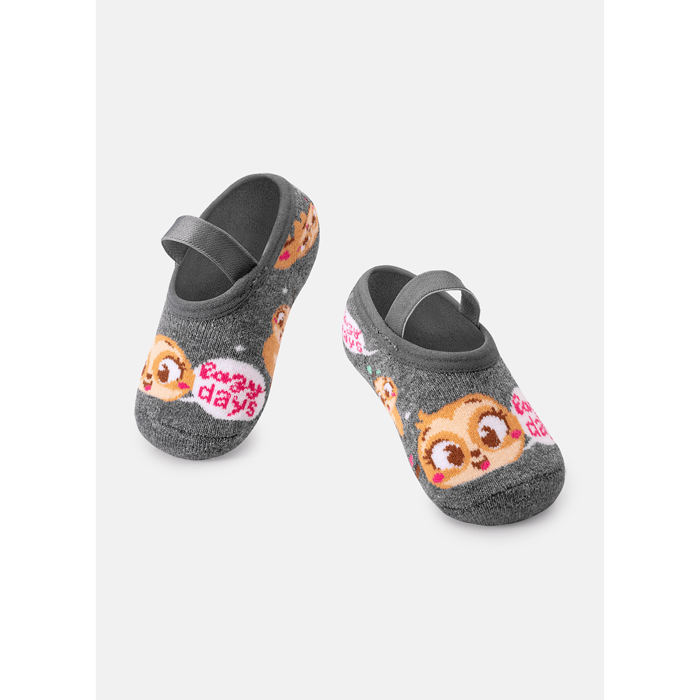 Meia Sapatilha Bebê Menina Antiderrapante Preguiça Rainbow - 1