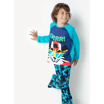 Pijama Manga Longa Viscose Menino Tigre