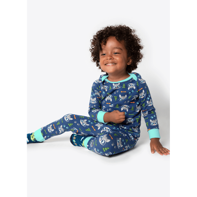 Pijama Manga Longa Bebê Unissex Viscolycra Família Guaxinim