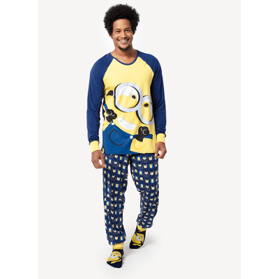 Pijama Manga Longa Masculino Viscolycra Minions