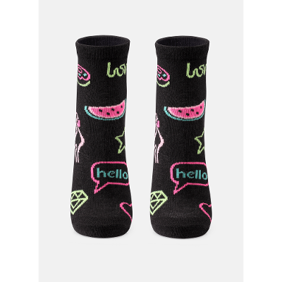 Meia Soquete Menina Flamingo - Brilha no Escuro